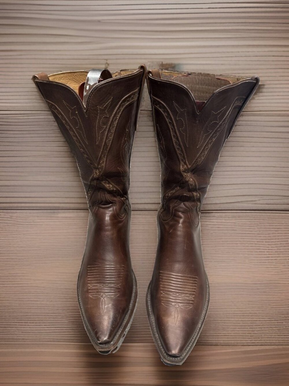 Lucchese Men's Classic Handmade Chocolate Cowhide Western Boots Size 12.5 2E!